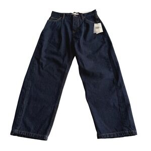 Urban Outfitters BDG NWT Pleated Dad Fit Dark Wash Denim Paper Bag Jeans 28 w